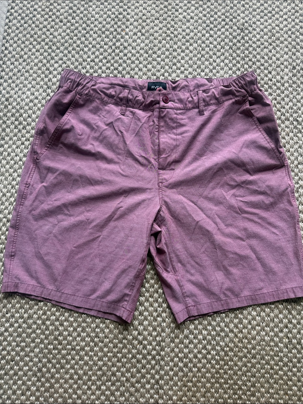 RVCA Men's Mauve Flat Front Shorts 36